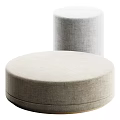 Set Of Modern Round Fabric Stools In Neutral Tones For Minimalist Spaces