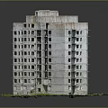 Unfinished High Rise Building Model With Grass Base And Concrete Structure 3d model