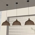 Nordic rattan chandelier 3d model