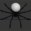 Silver Spider Shaped Equipment With Multiple Metal Legs Large Sphere And Black Components