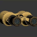 Stunning Natural Landscape Viewed Through Vintage Gold Binoculars With Reflections