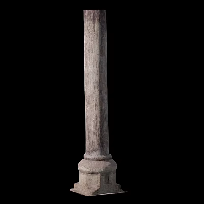 Rustic Wooden Pillar With Distressed Surface Texture And Sturdy Base Design 3d model