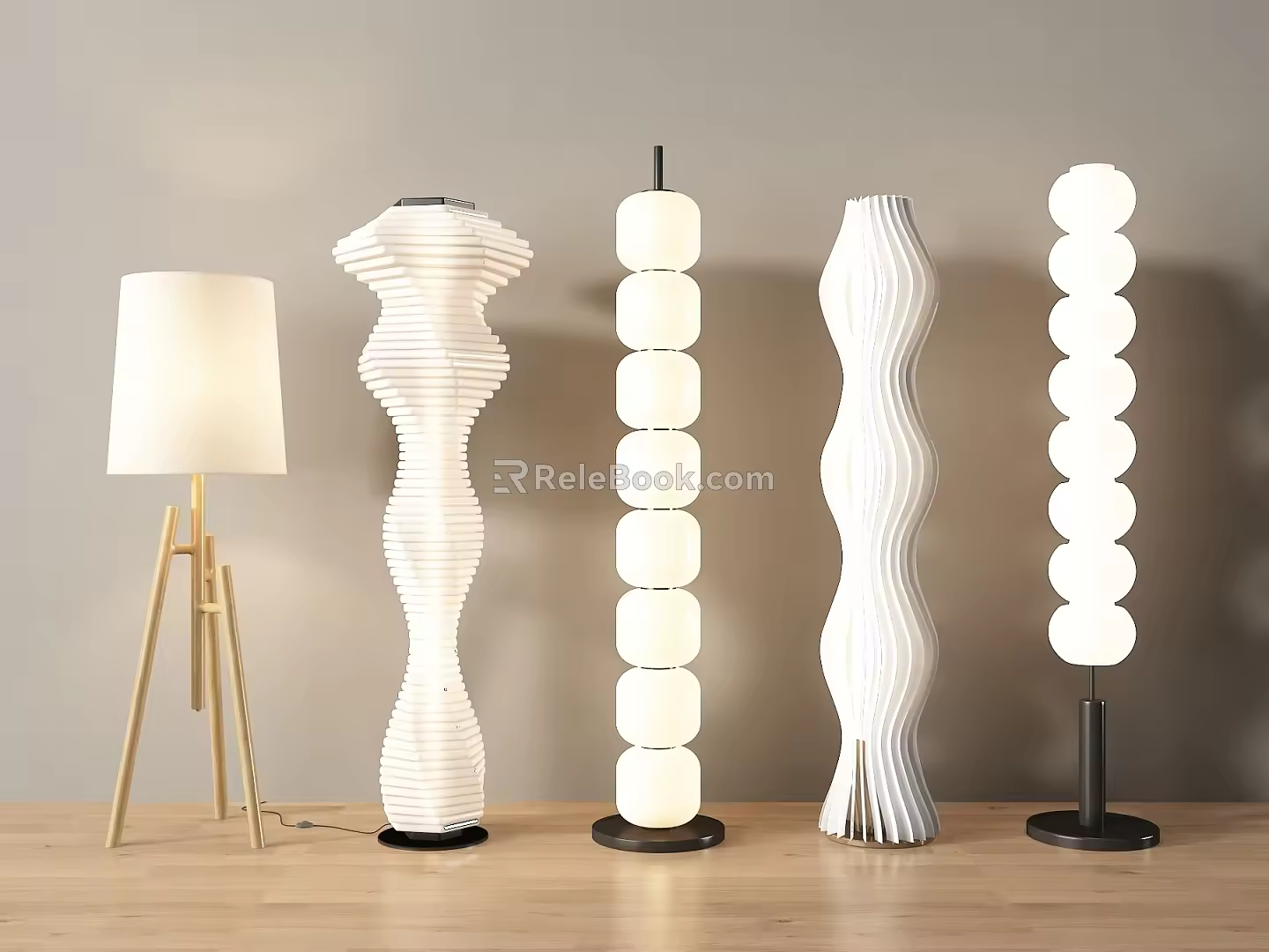 Modern floor lamp floor lamp cream wind floor lamp gourd string floor lamp grass skirt floor lamp bedroom floor lamp bedside floor lamp atmosphere lamp 3d model