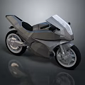 Modern Low Poly Motorcycle With Sleek Grey Design Geometric Shapes And Reflection 3d model