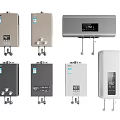 Various Styles Of Household Water Heaters With Digital Displays And Instant Heating Functions