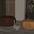 Modern sofa stool sofa stool combination 3d model