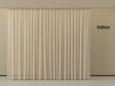 Elegant Soft Beige Sheer Lightweight Curtains For Modern Home Interior Design 3d model