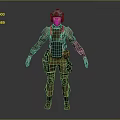 Game Film Character 3D Model With Tactical Helmet Long Sleeve Armor Gloves And Utility Pants