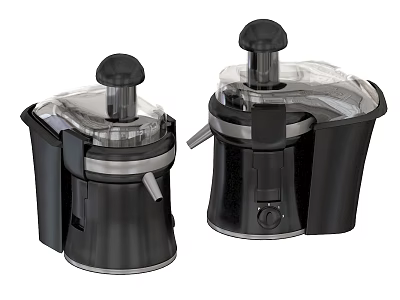 Two Black Juicers With Transparent Lids As Modern Kitchen Appliances 3d model