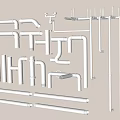 Modern pipe drainage pipe sewer pipe parts pipe fittings pipe combination 3d model