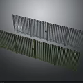 Green and Gray Metal Fences With Slatted Design For Architectural Use
