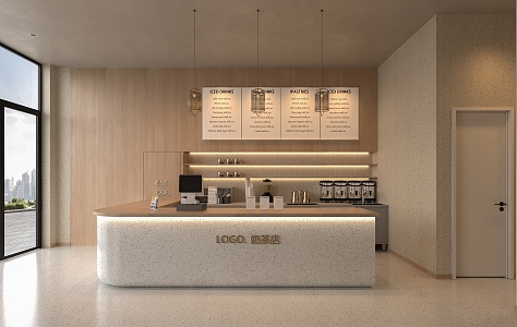 Modern Milk Tea Shop 3d model