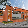 Orange Container Food Cart Display Window With Logo Food Display Outdoor Tables And Chairs