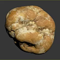 Handmade Round Bread With Golden Brown Crusty Surface And Soft Fluffy Interior 3d model