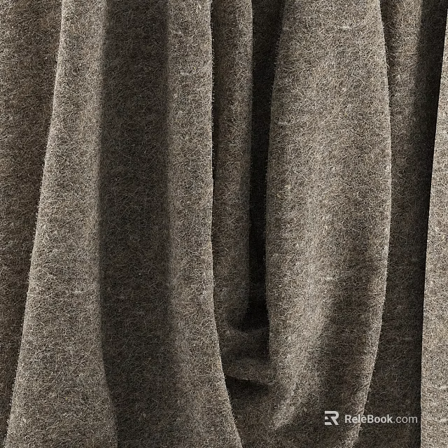 Gray Curtains Featuring Soft Fabric Texture And Elegant Draped Design For Home Interior 3d model