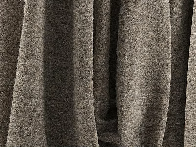 Gray Curtains Featuring Soft Fabric Texture And Elegant Draped Design For Home Interior 3d model