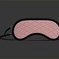Pink Silk Sleep Mask with Diamond Pattern and Black Trim Elastic Strap for Comfortable Sleep