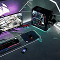 Modern computer desktop computer host 3d model
