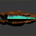 Ornate Fantasy Weapon With Orange Teal Intricate Patterns And Green Circular Accent