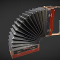 Vintage Wooden Accordion Musical Instrument With Retro Bellows And Handheld Keys Design