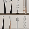 Modern Cream Style Floor Lamp 3d model