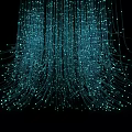 Hanging Fiber Optic Decorative Lights With Blue Glowing Illuminated Strings On Black Background 3d model
