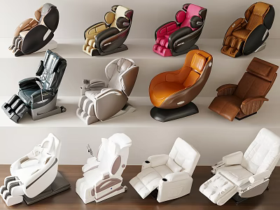 Massage Chairs In Various Styles And Colors For Modern Home Comfort 3d model