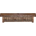 Rustic Wooden Console Table With Multiple Drawers And Natural Wood Design