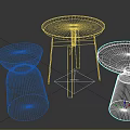 Modern Round Dining Tables with Wooden Tops Black Legs and Cylindrical Bases