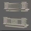 Elegant Carved Decorative Railings With Ivory White Finish And Intricate Floral Patterns