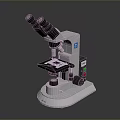 Professional Lab Binocular Microscope With White Body Stage And Control Panel