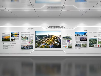 China Railway Business Smart Port Exhibition Wall with City Views Planning Maps and 3d model