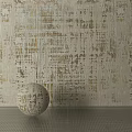 Elegant Circular Spherical Component With Gold Beige Mottled Surface Texture Against Textured Wall