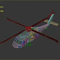 Detailed Silver Helicopter 3D Render With Rotors And Cockpit On Dark Background