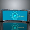 Futuristic Control Panel With Blue Background Circular Design Activate Text Metallic Frame And Reflection 3d model