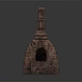 Rustic Brick Dome Oven With Chimney And Open Front Design 3d model