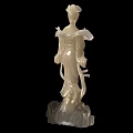 Traditional Elegant Female Statue Ornament Decor Set With Jade Like Ivory White Craftwork