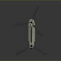 Realistic Military Helicopter 3D Model Rendering With Detailed Rotor Blades and Gray Background