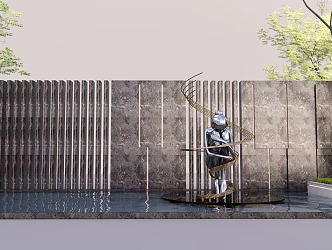 Modern city sculpture figure sculpture sketch 3d model