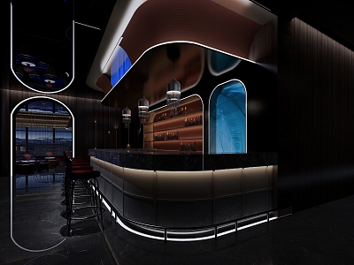 Modern Bar Counter 3d model