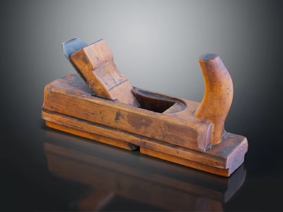 Vintage Wooden Hand Plane Hardware Tool for Carpentry Woodworking Projects 3d model