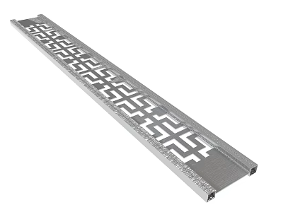 Metal Decorative Strip With Intricate Geometric Cutout Patterns And Smooth Edges 3d model