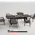 Modern Dining Table and Chair Combination Dining Table and Chair 3d model