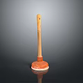 Practical Household Plunger With Wooden Handle And Rubber Cup For Bathroom Use