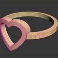 Rose Gold Heart Shaped Ring Fashion Accessory With Modern Shiny Metal Design