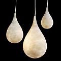 Modern Teardrop Shaped Cream Colored Ceiling Lights With Marble Texture Design 3d model