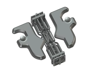 Symmetric Metallic Mechanical Component With Structural Bolts And Industrial Design 3d model