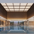 New Chinese Swimming Pool Natatorium 3d model