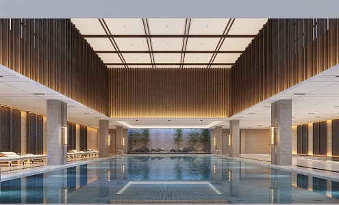 New Chinese Swimming Pool Natatorium 3d model