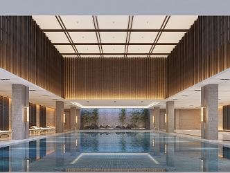 New Chinese Swimming Pool Natatorium 3d model